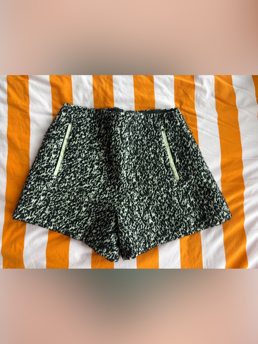 Black and White Tweed Shorts - Nanushka